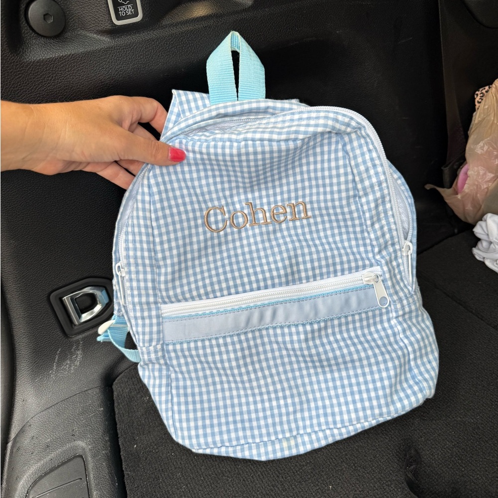 Cohen - Blue Gingham Backpack